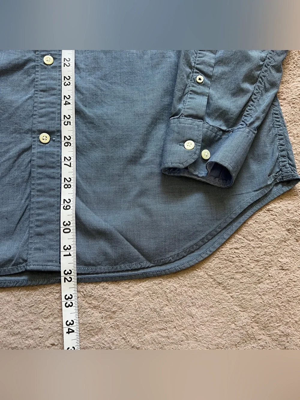 Banana Republic Soft Wash Slim Fit Button Down Shirt Preppy Western Sz LT